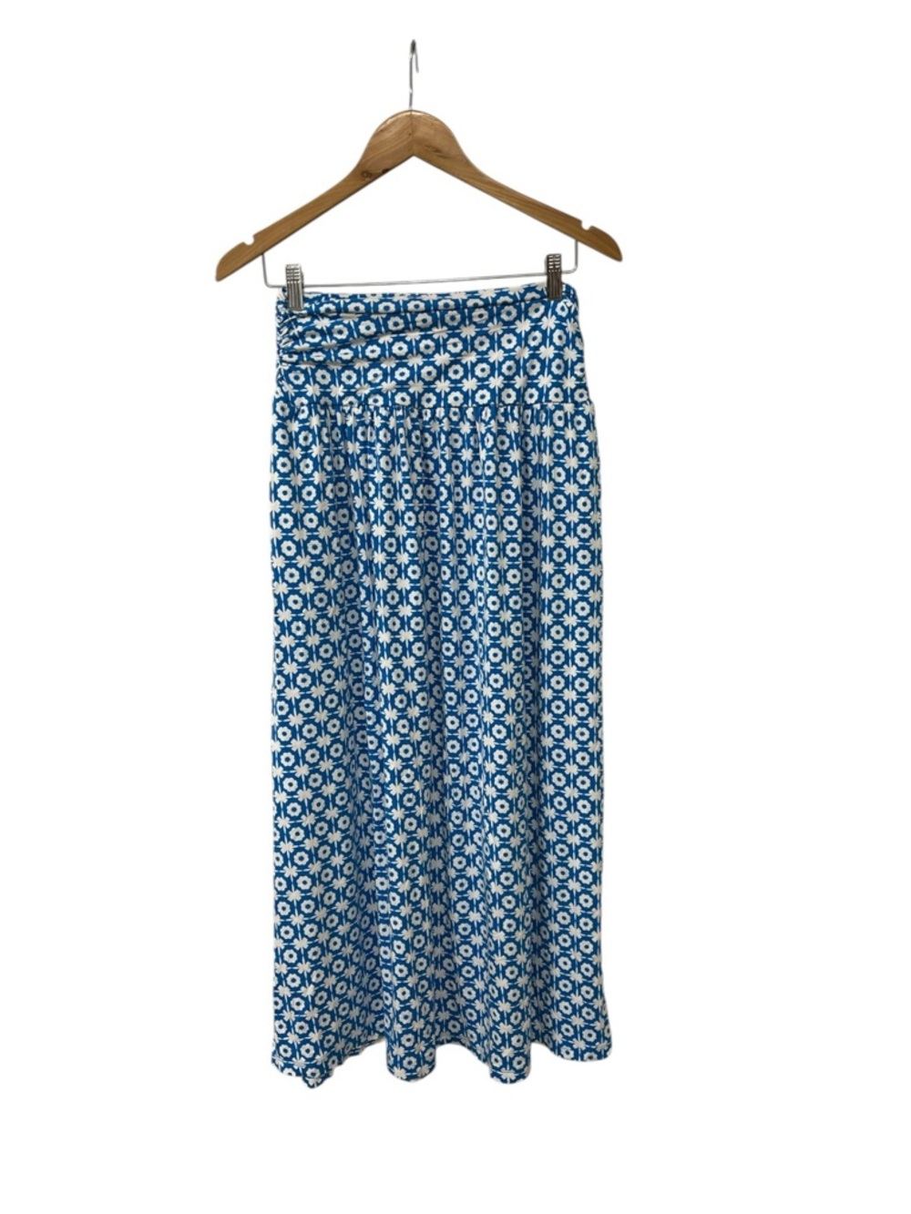 Boden Rosaline Blue White Jersey Maxi Skirt US 2 R